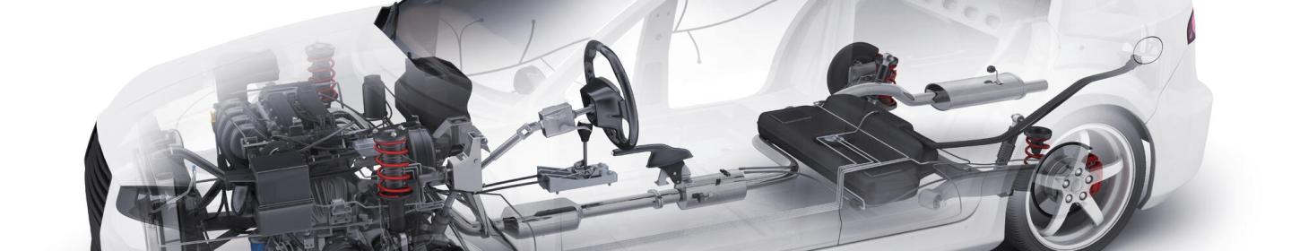 3D Darstellung eines durchsichtigen Fahrzeugs mit Verbrennungsmotor