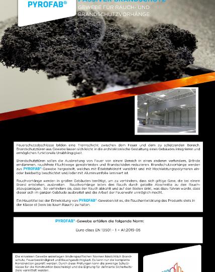 PYROFAB Rauch- und Brandschutzvorhänge Info Flyer_DE